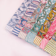 Lightweight Handcrafted Cotton Bandana, Block Printed Headwrap For Women Or Men, Stylish Summer Gift - 7pcs